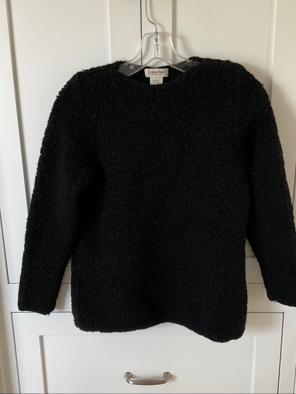 Calvin Klein Black Bouclé Crewneck Pullover